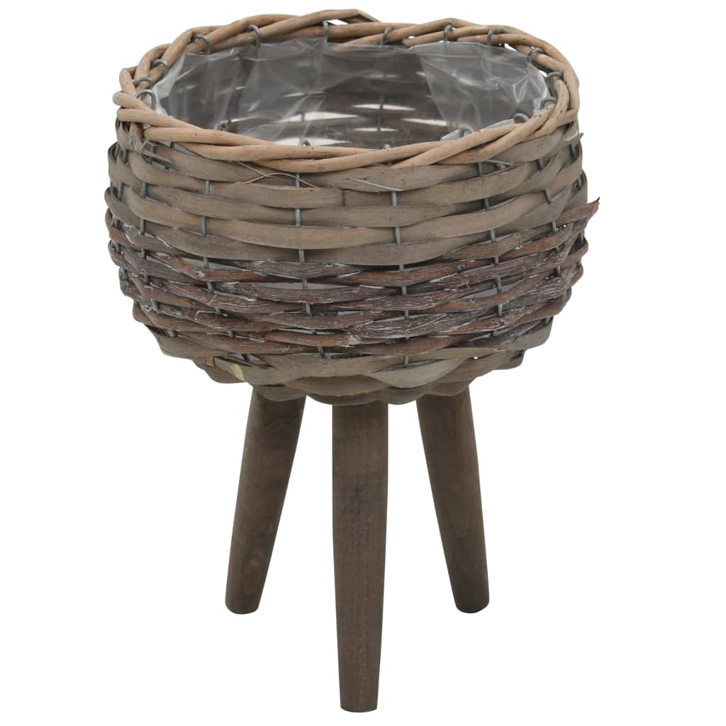 Berkfield Planter 3 pcs Wicker with PE Lining