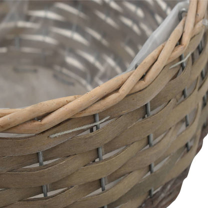 Berkfield Planter 3 pcs Wicker with PE Lining