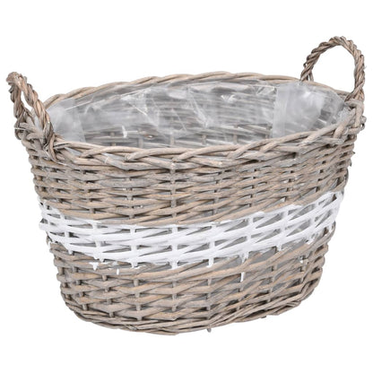 Berkfield Raised Bed 3 pcs Wicker with PE Lining