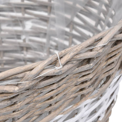 Berkfield Raised Bed 3 pcs Wicker with PE Lining