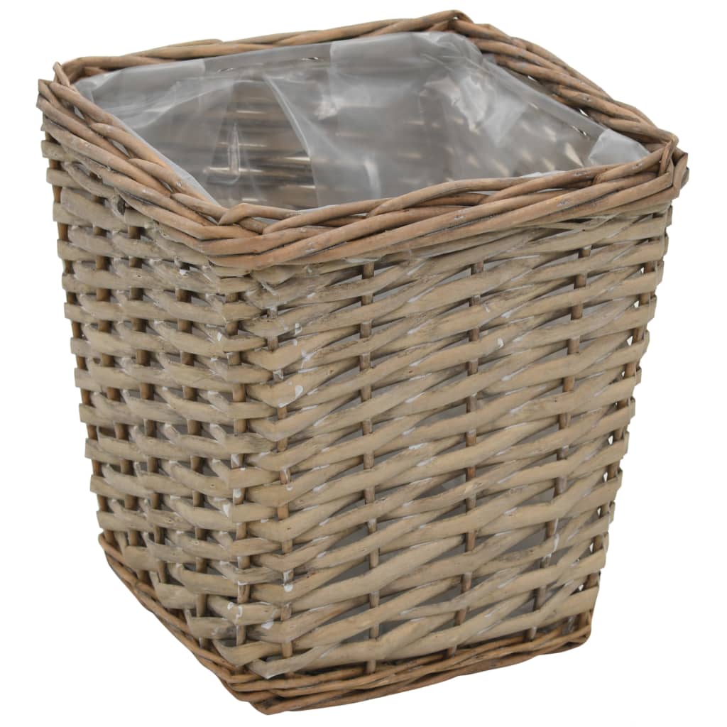 Berkfield Raised Bed 3 pcs Wicker with PE Lining