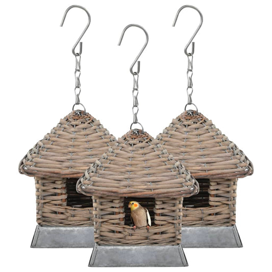 Berkfield Bird Houses 3 pcs Wicker