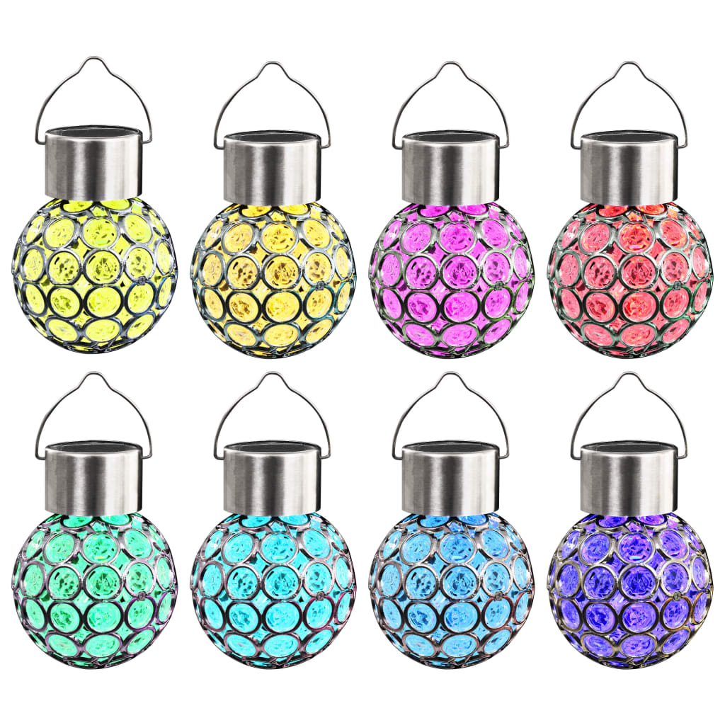 Berkfield Hanging Solar Lamps 8 pcs LED Lights RGB