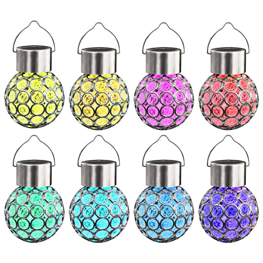 Berkfield Hanging Solar Lamps 8 pcs LED Lights RGB