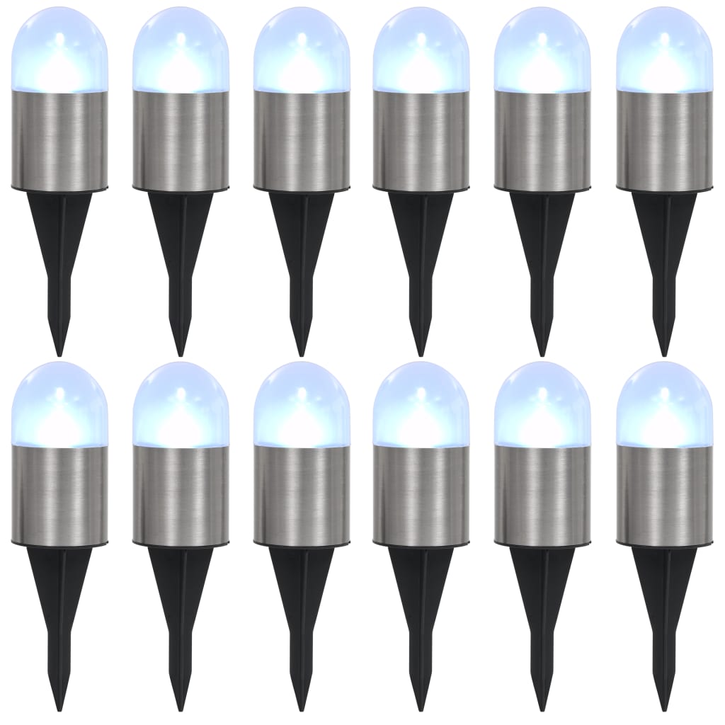 Berkfield Solar Ground Lights 12 pcs LED Lights White