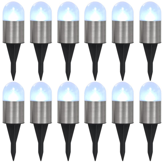Berkfield Solar Ground Lights 12 pcs LED Lights White