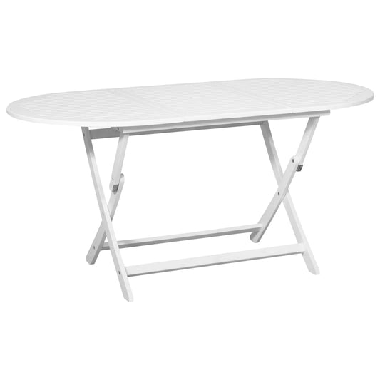Berkfield Garden Table White 160x85x75 cm Solid Acacia Wood