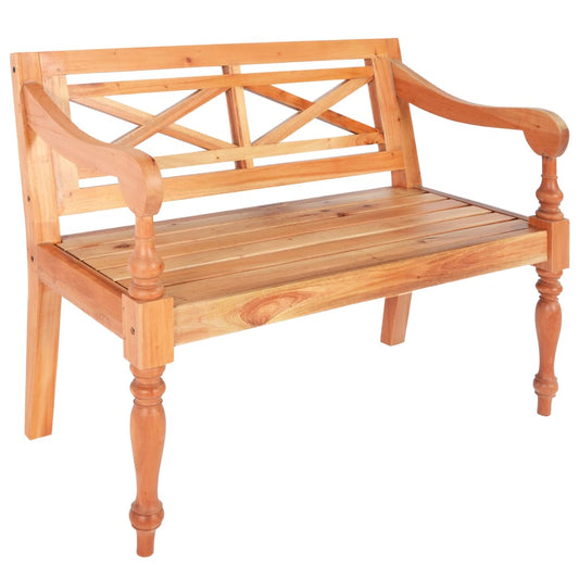Berkfield Batavia Bench 98 cm Solid Mahogany Wood Light Brown