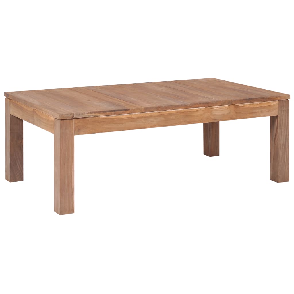 Berkfield Coffee Table Solid Teak Wood with Natural Finish 110x60x40 cm