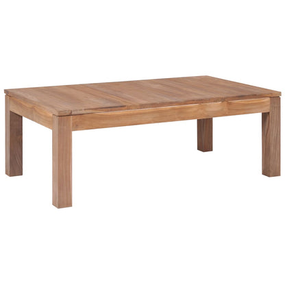 Berkfield Coffee Table Solid Teak Wood with Natural Finish 110x60x40 cm