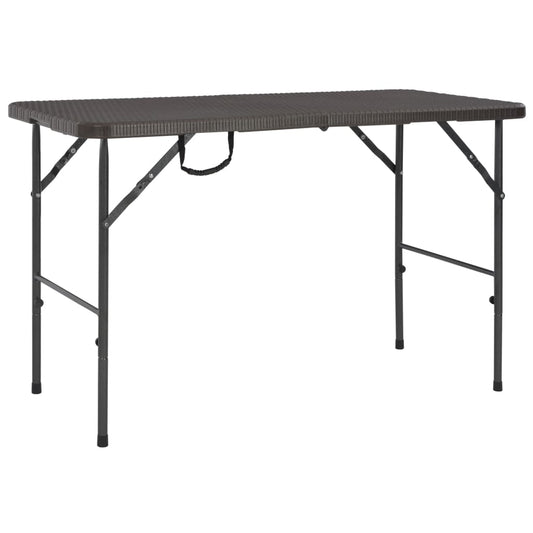 Berkfield Folding Garden Table Brown 120x60x74 cm HDPE Rattan Look