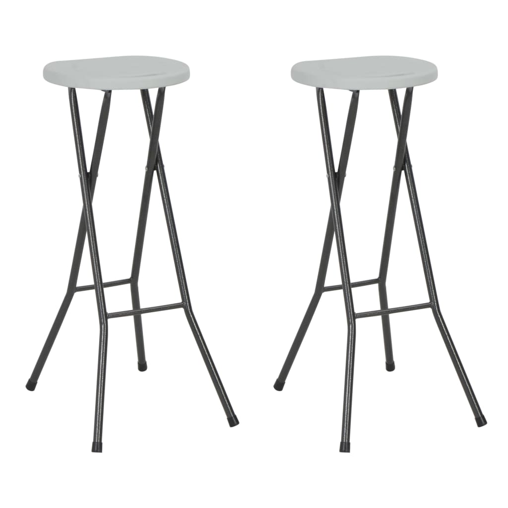Berkfield Folding Bar Stools 2 pcs HDPE and Steel White