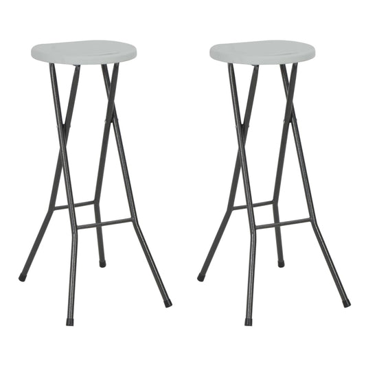 Berkfield Folding Bar Stools 2 pcs HDPE and Steel White