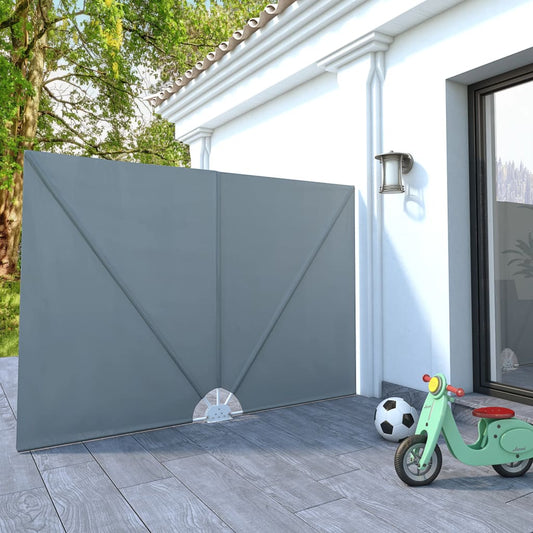 Berkfield Collapsible Terrace Side Awning Grey 240x160 cm