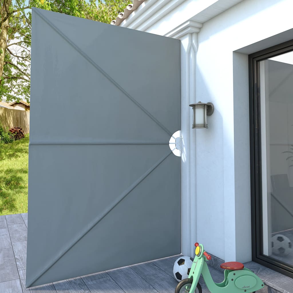 Berkfield Collapsible Terrace Side Awning Grey 300x200 cm