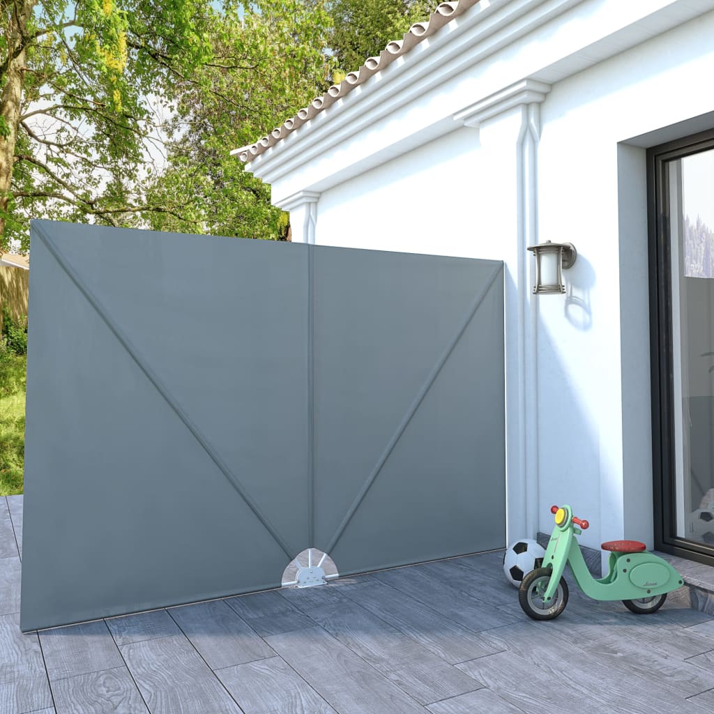 Berkfield Collapsible Terrace Side Awning Grey 300x200 cm