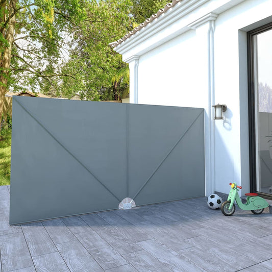 Berkfield Collapsible Terrace Side Awning Grey 400x200 cm