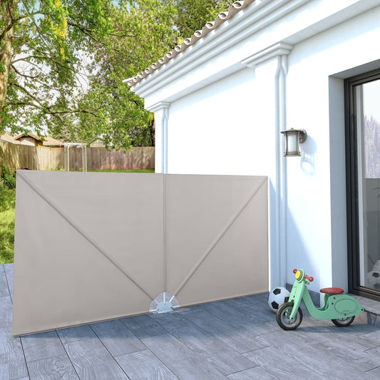 Berkfield Collapsible Terrace Side Awning Cream 300x150 cm