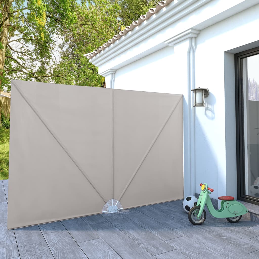 Berkfield Collapsible Terrace Side Awning Cream 300x200 cm