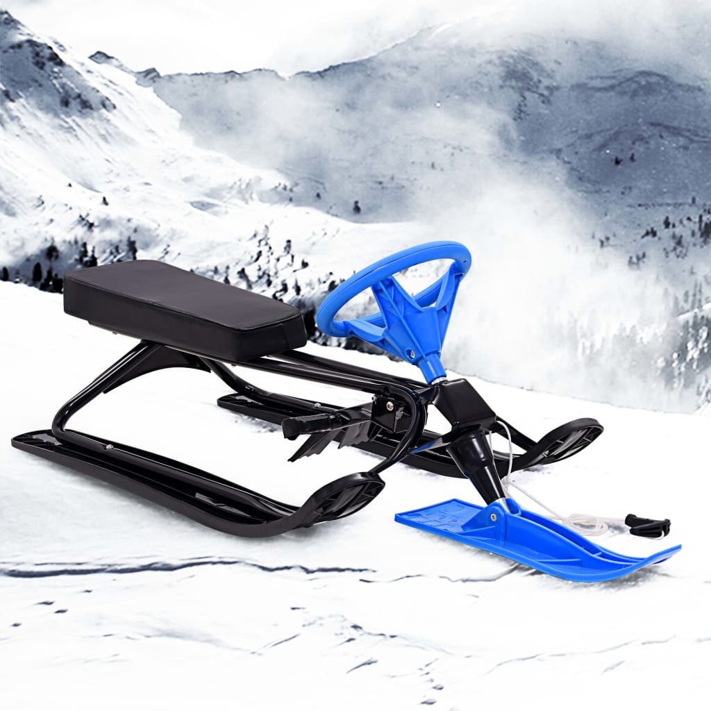 Berkfield Snow Sledge Bob Black and Blue