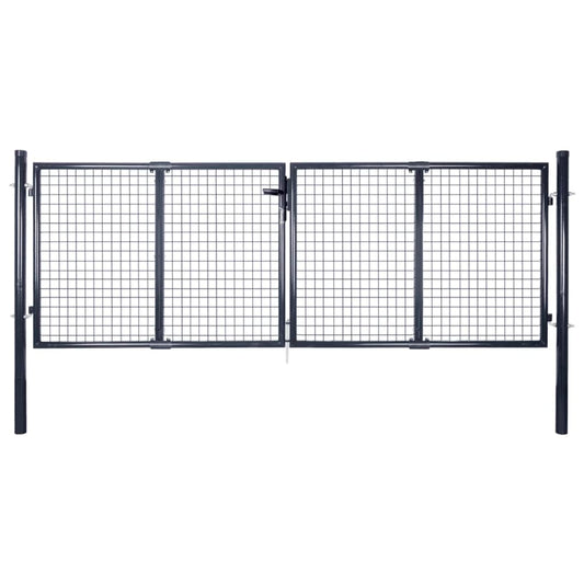 Berkfield Mesh Garden Gate Galvanised Steel 289x100 cm Grey