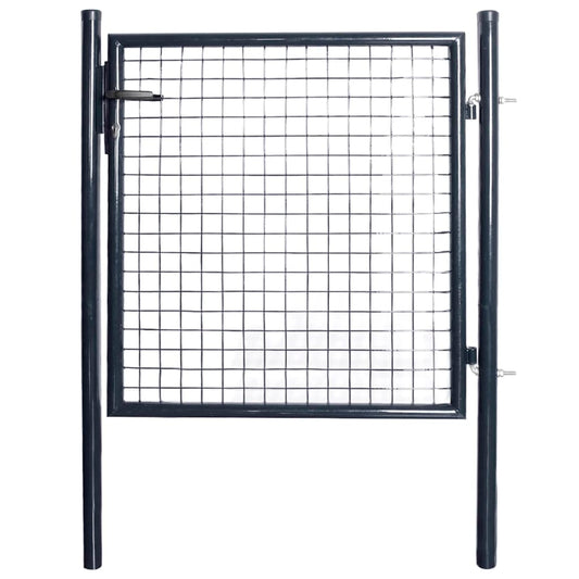 Berkfield Mesh Garden Gate Galvanised Steel 85.5x100 cm Grey