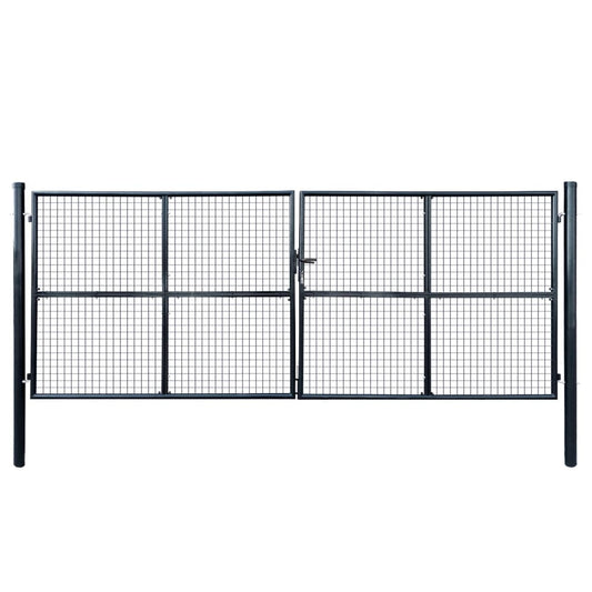 Berkfield Mesh Garden Gate Galvanised Steel 400x150 cm Grey