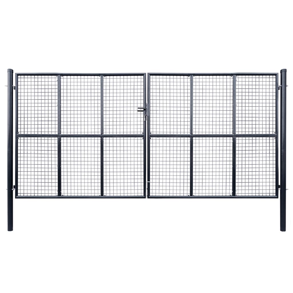Berkfield Mesh Garden Gate Galvanised Steel 400x200 cm Grey