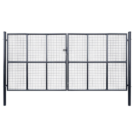 Berkfield Mesh Garden Gate Galvanised Steel 400x200 cm Grey