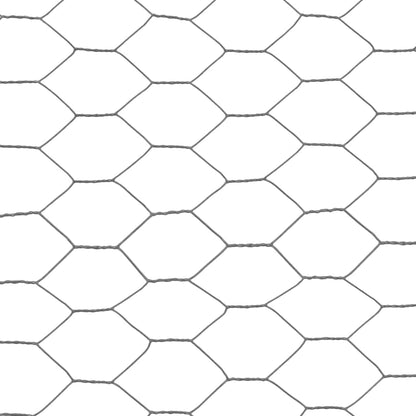 Berkfield Chicken Wire Fence Steel with PVC Coating 25x0.5 m Grey