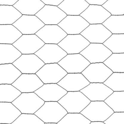 Berkfield Chicken Wire Fence Steel with PVC Coating 25x1.5 m Grey