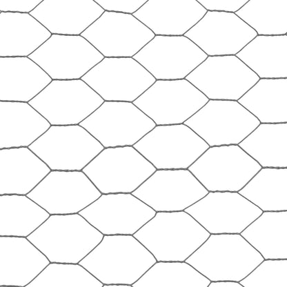 Berkfield Chicken Wire Fence Steel with PVC Coating 25x1.5 m Grey