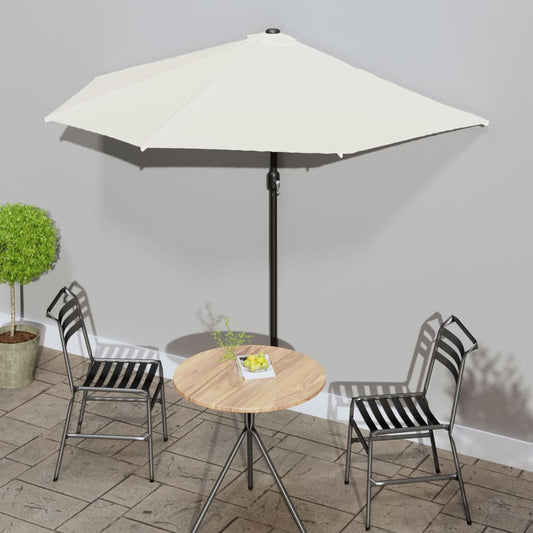 Berkfield Balcony Parasol with Aluminium Pole Sand 270x144 cm Half