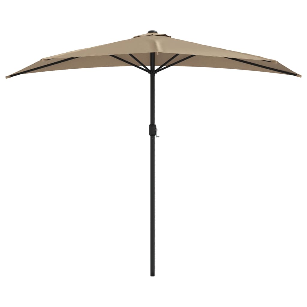 Berkfield Balcony Parasol with Aluminium Pole Taupe 270x144 cm Half