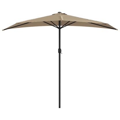 Berkfield Balcony Parasol with Aluminium Pole Taupe 270x144 cm Half