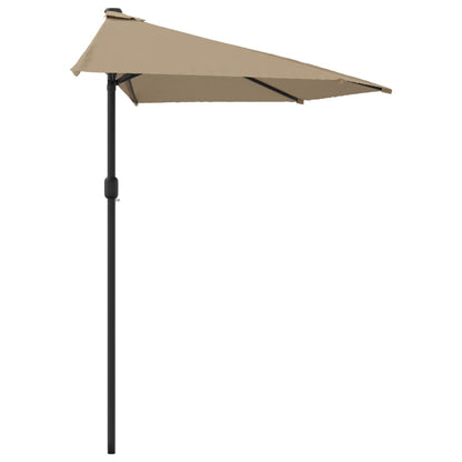 Berkfield Balcony Parasol with Aluminium Pole Taupe 270x144 cm Half