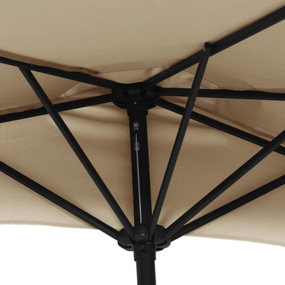 Berkfield Balcony Parasol with Aluminium Pole Taupe 270x144 cm Half