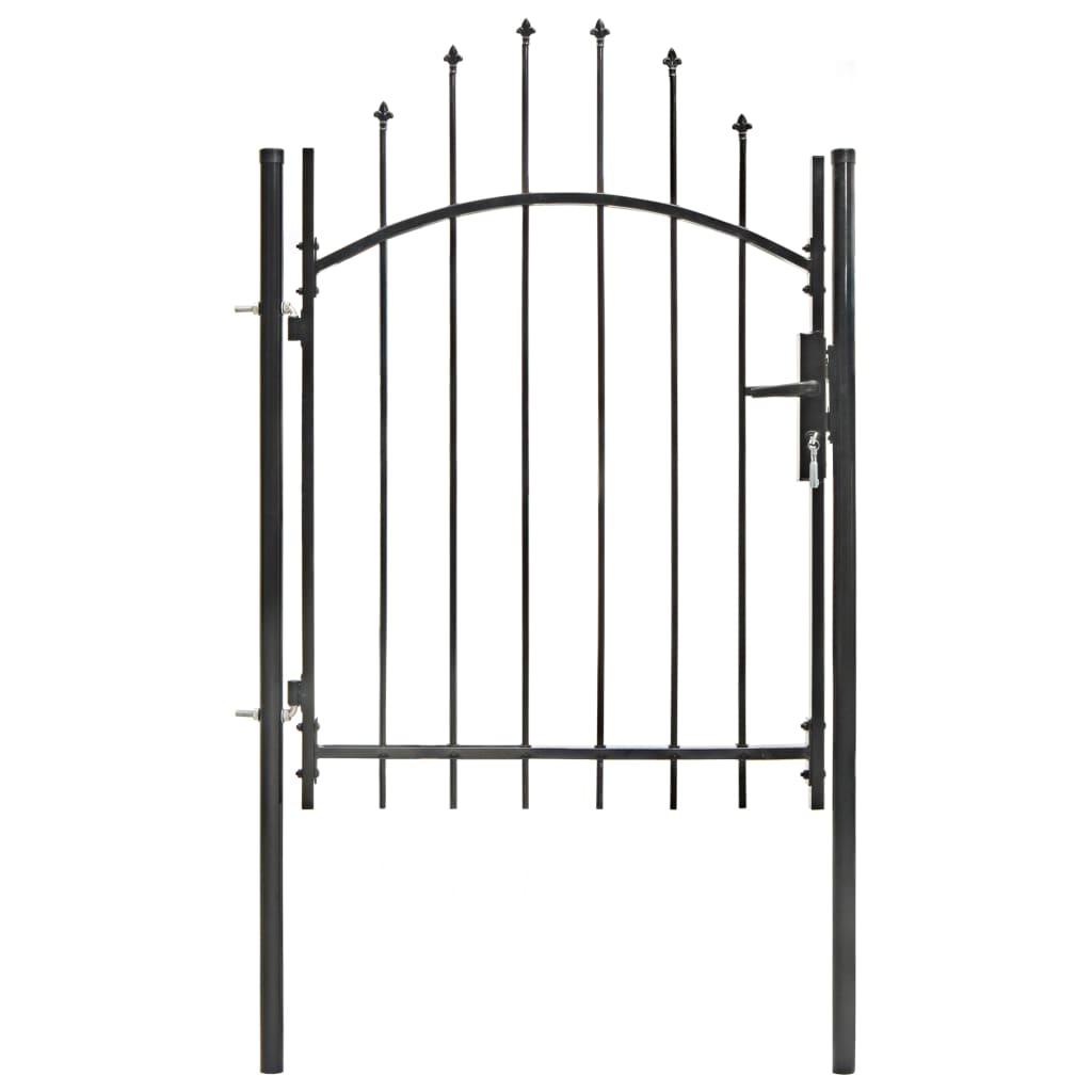 Berkfield Garden Gate Steel 1x1.75 m Black