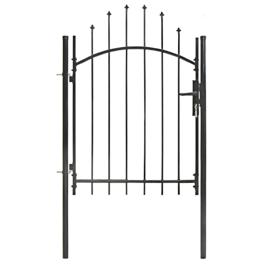 Berkfield Garden Gate Steel 1x1.75 m Black