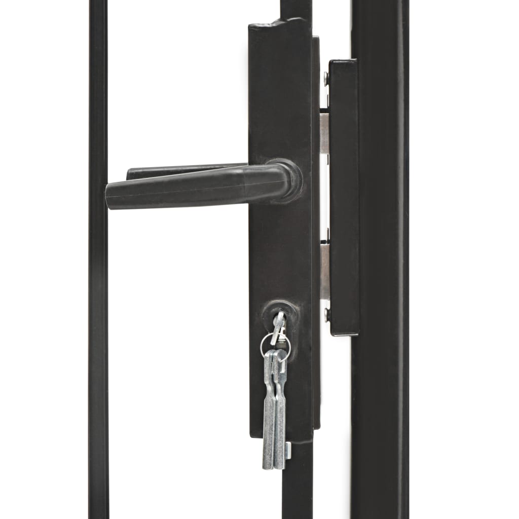 Berkfield Garden Gate Steel 1x1.75 m Black