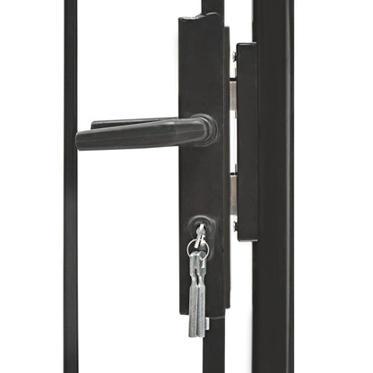 Berkfield Garden Gate Steel 1x1.75 m Black