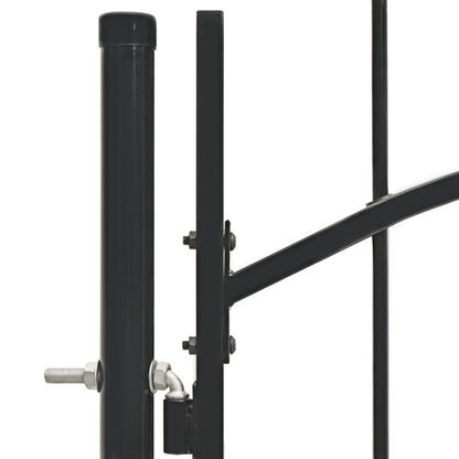 Berkfield Garden Gate Steel 1x1.75 m Black
