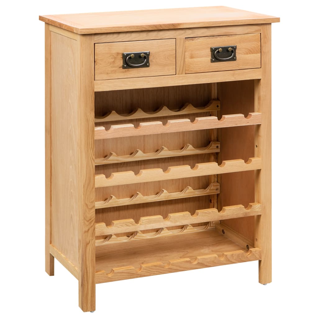 Berkfield Wine Cabinet 72x32x90 cm Solid Oak Wood