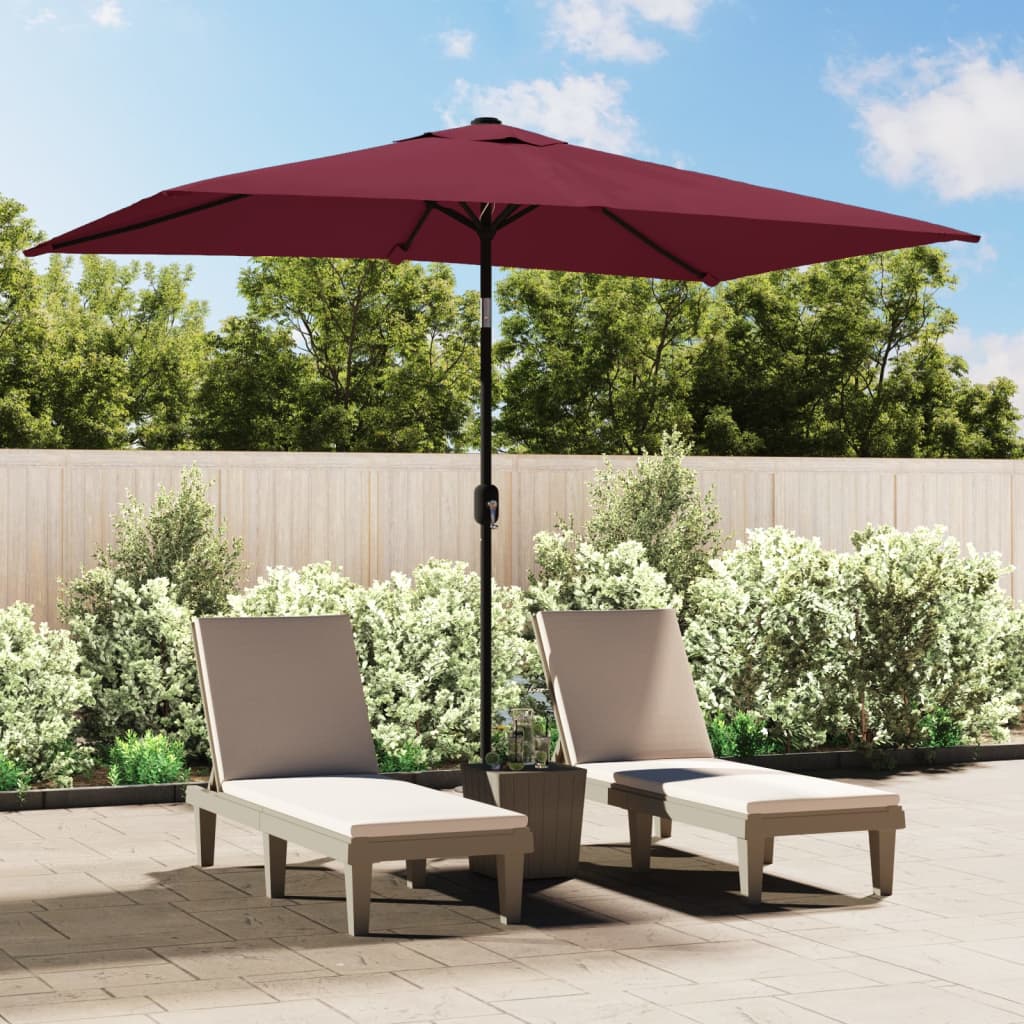 Berkfield Outdoor Parasol with Metal Pole 300x200 cm Bordeaux Red