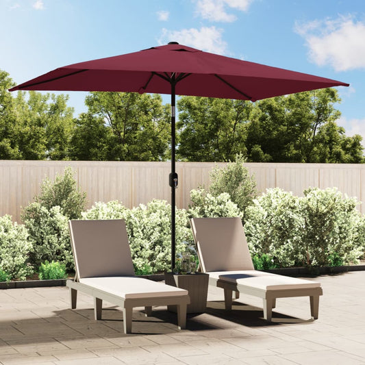 Berkfield Outdoor Parasol with Metal Pole 300x200 cm Bordeaux Red