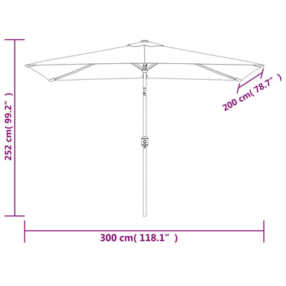 Berkfield Outdoor Parasol with Metal Pole 300x200 cm Terracotta