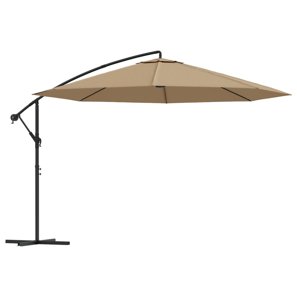 Berkfield Cantilever Umbrella with Aluminium Pole 350 cm Taupe