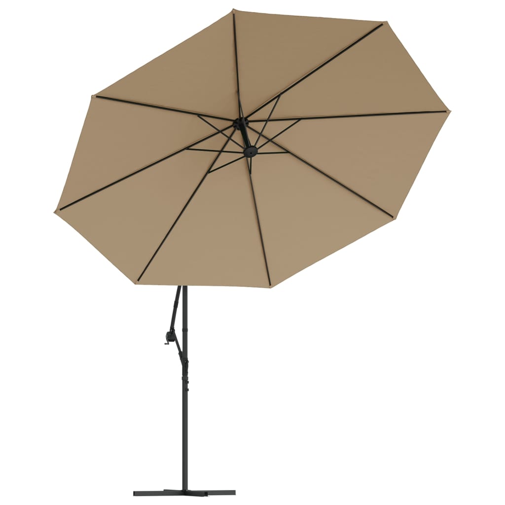 Berkfield Cantilever Umbrella with Aluminium Pole 350 cm Taupe