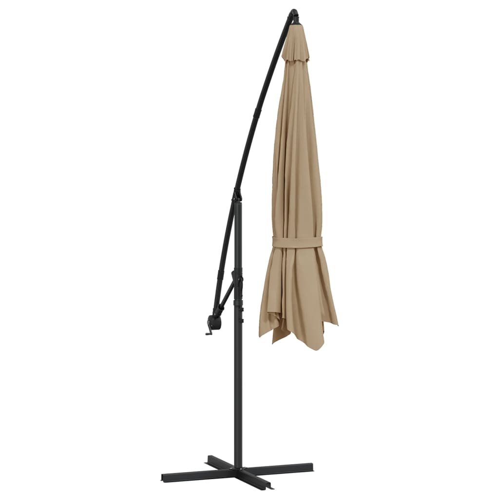 Berkfield Cantilever Umbrella with Aluminium Pole 350 cm Taupe