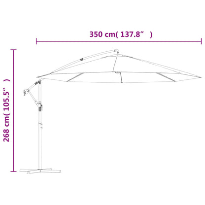 Berkfield Cantilever Umbrella with Aluminium Pole 350 cm Taupe